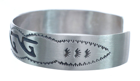Native American Navajo Sterling Silver Water Wave Cuff Bracelet JX123803